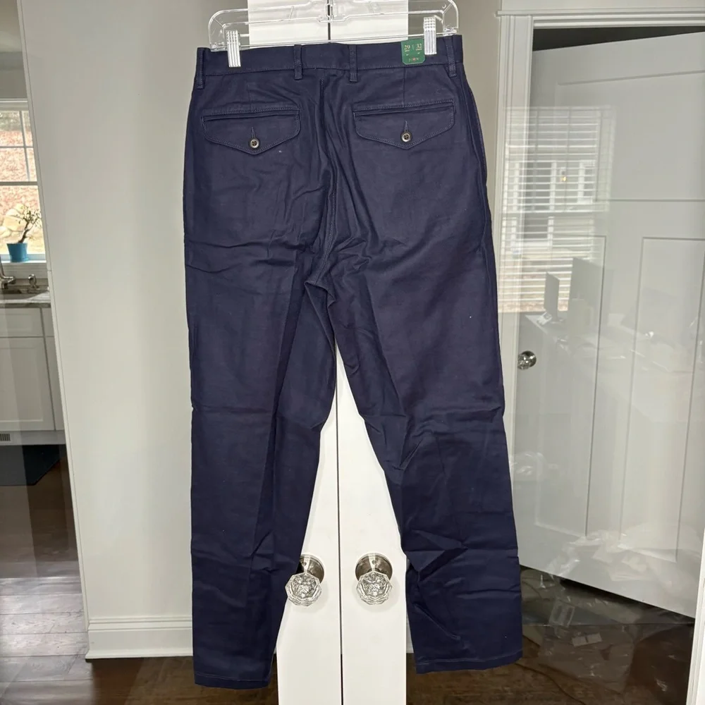 NWT J. Crew Straight-fit Creased Stretch Cotton-blend Twill Trouser Navy Blue